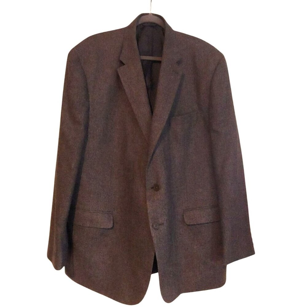 Lauren Ralph Lauren Gray Herringbone Wool/Cashmere Blend 2 Button Mens Blazer 50